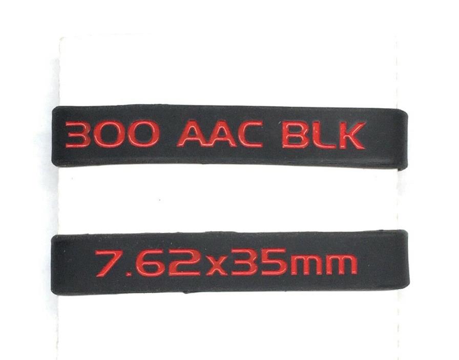 300 BLK Blackout  7.62x35mm Mag Marking Bands Black-Red (4 Pack)