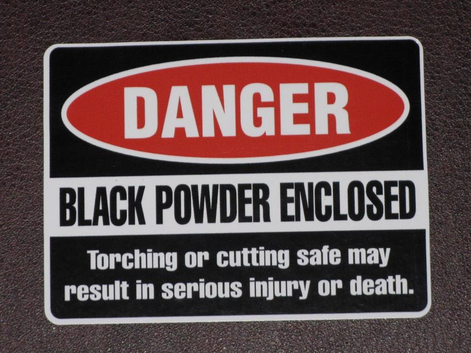 DANGER Black Powder Enclosed Warning Vinyl Sticker Decal Safe Security Burglars