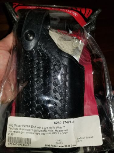 Safariland 6280-17421-82 Basket weave Left Duty Holster Sig P229 light rail dak