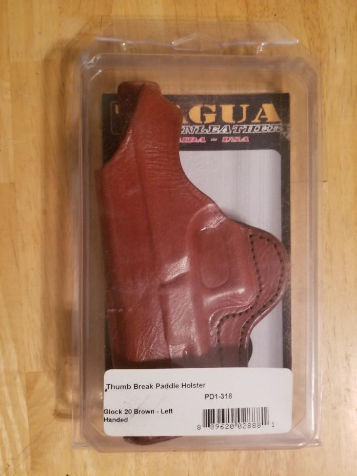 Tagua Gunleather Thumb Break Paddle Holster Glock 20 Brown Left Handed PD1-318