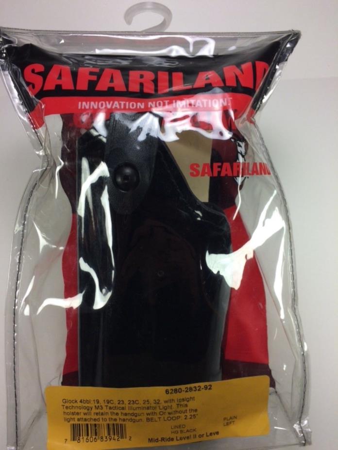 Safariland 6280-2832-92 Holster STX High Gloss Fits Glock 19 LEFT HAND w/ Light