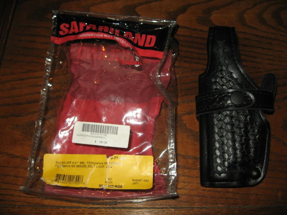 Sig P220 black leather safariland left hand duty holster new lh mid ride 070
