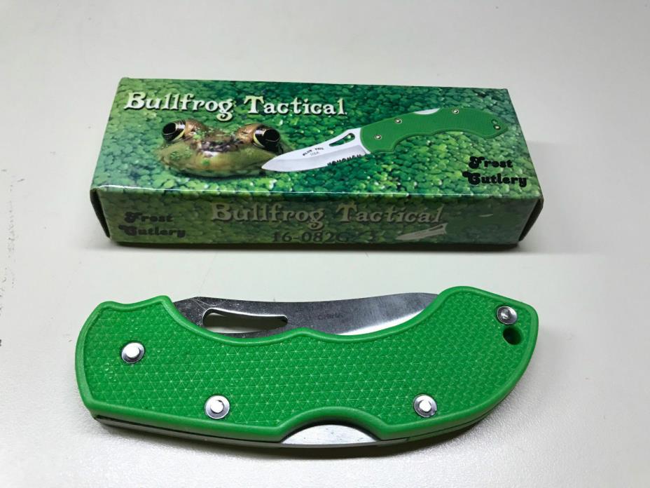 FROST CUTLERY Bullfrog Tactical #16-082G Folding Pocket Knife Blade In Box