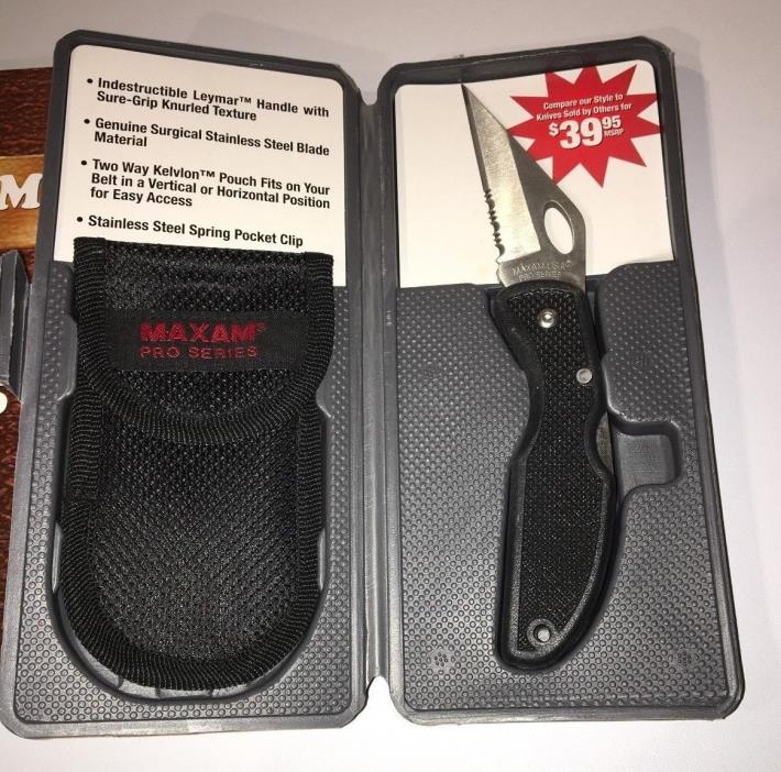 Maxam Pro Series Knife wirh 2 way Pouch in Polybox