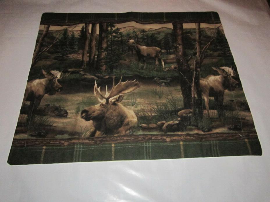 Moose/woods scene large pillow cover 