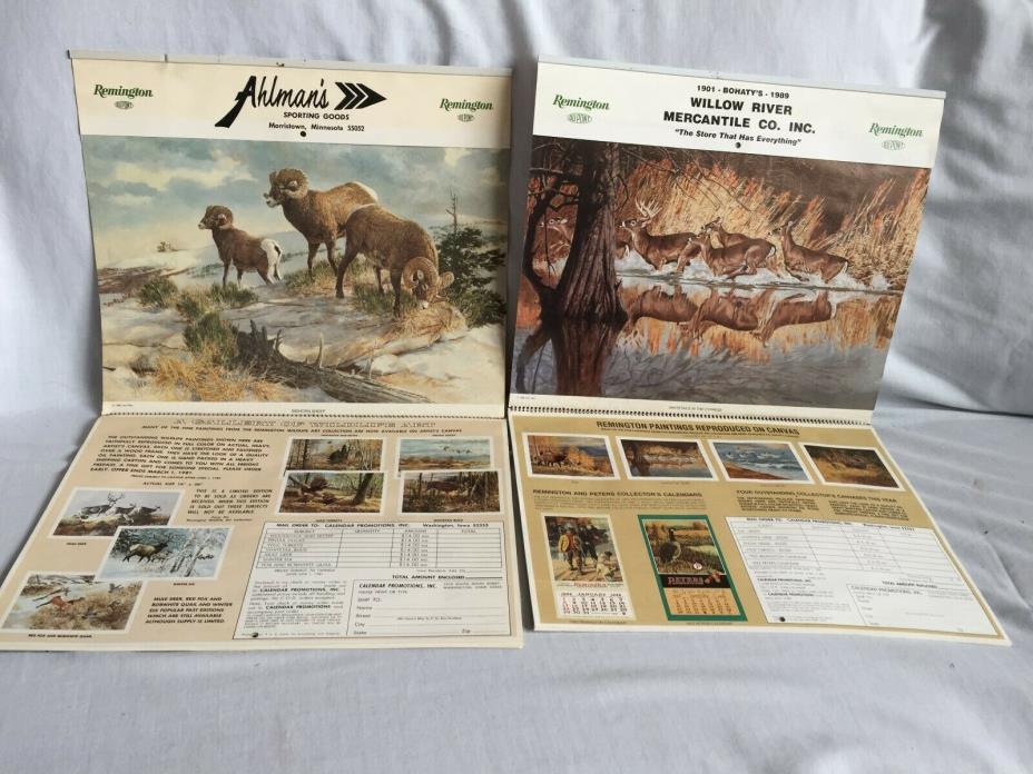 4 REMINGTON WILDLIFE CALENDARS 1981 (AHLMANS, MORRISTOWN MN), 2 1989 & ONE 1979
