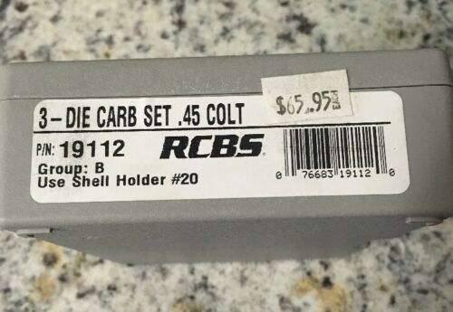 RCBS 3-DIE CARB SET .45 COLT P/N 19112 Group B