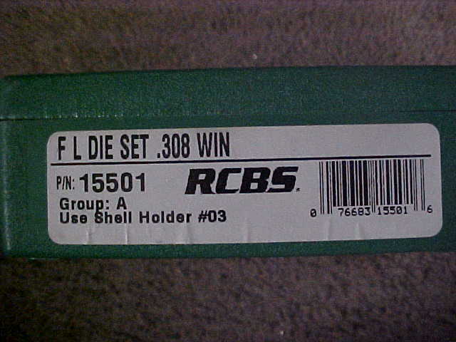Reloading RCBS F.L. Die Set 308 Winchester Caliber #15501