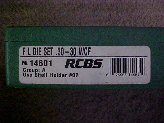 Reloading RCBS F.L. Die Set 30-30 WCF Caliber #14601