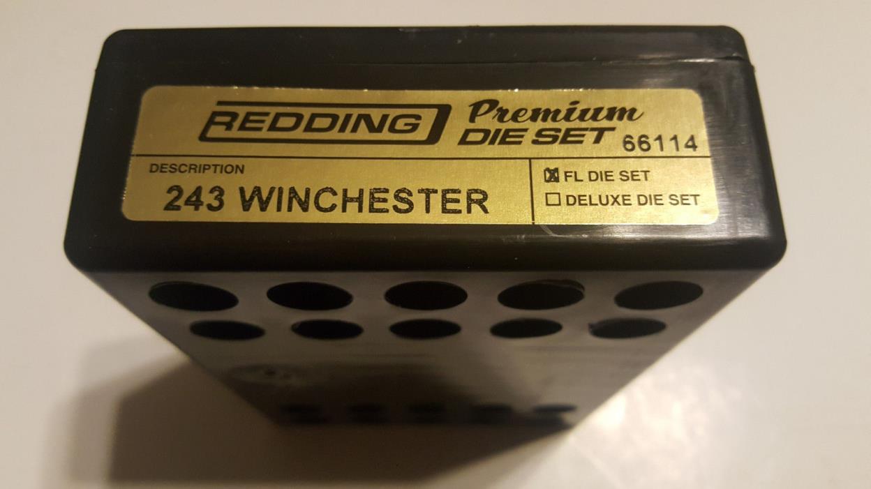66114 REDDING 2-DIE PREMIUM FULL LENGTH DIE SET - 243 WINCHESTER - BRAND NEW
