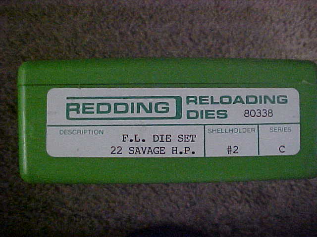 Reloading Redding F.L. Die Set 22 Savage High Power Caliber #80338