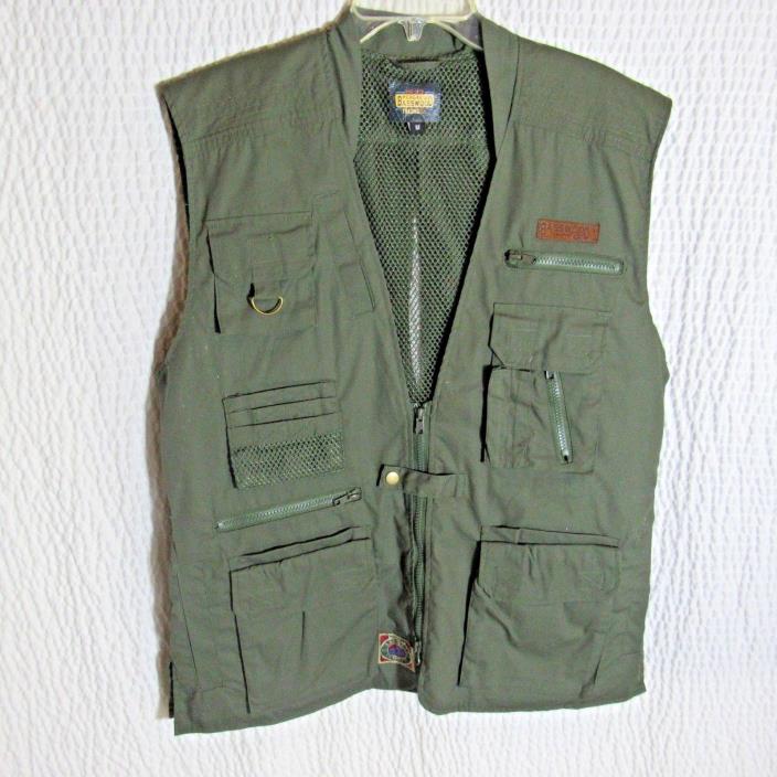 Pengals Basswood Shooting Vest M Green Vented Pockets In and Out Excellent