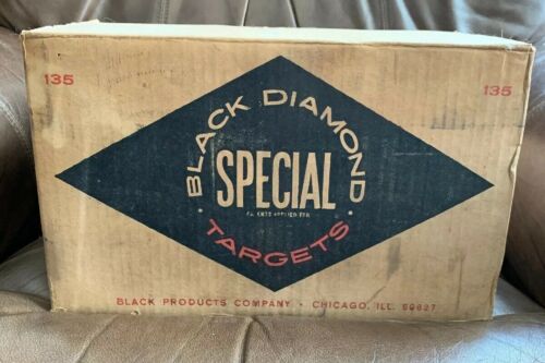 1 Full Case, 135 Black Diamond Special Targets, Vtg Clay Pigeons Yellow on Black