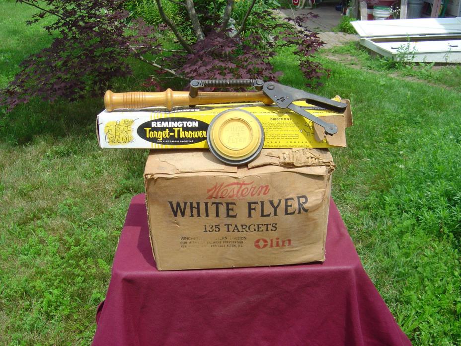 Vgt Western White Flyer Yellow # 305 Clay Pigeons & Remington Target-Thrower