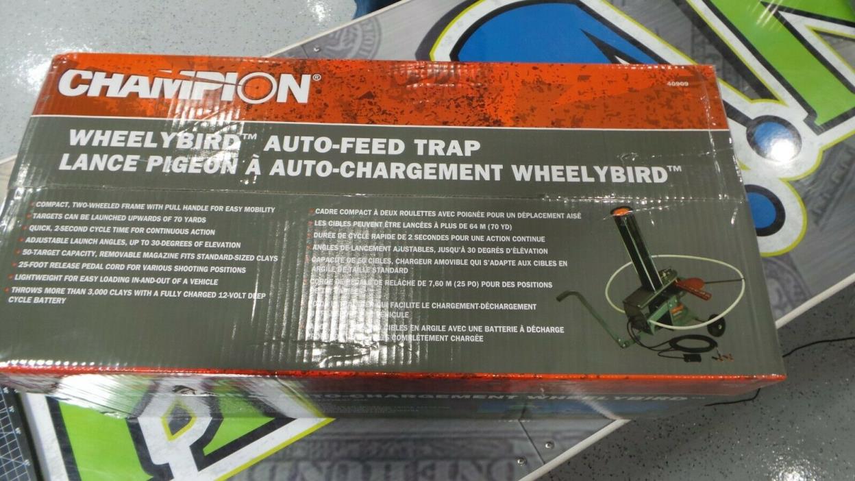 Champion Electric Clay Target Thrower WheelyBird Auto-Feed Trap 40909. Brand New
