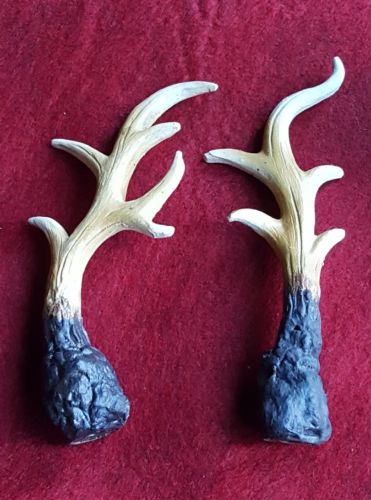 Mini ANTLER  LAMP FINIALS, Faux Resin . Hand Crafted, Man cave, She den,