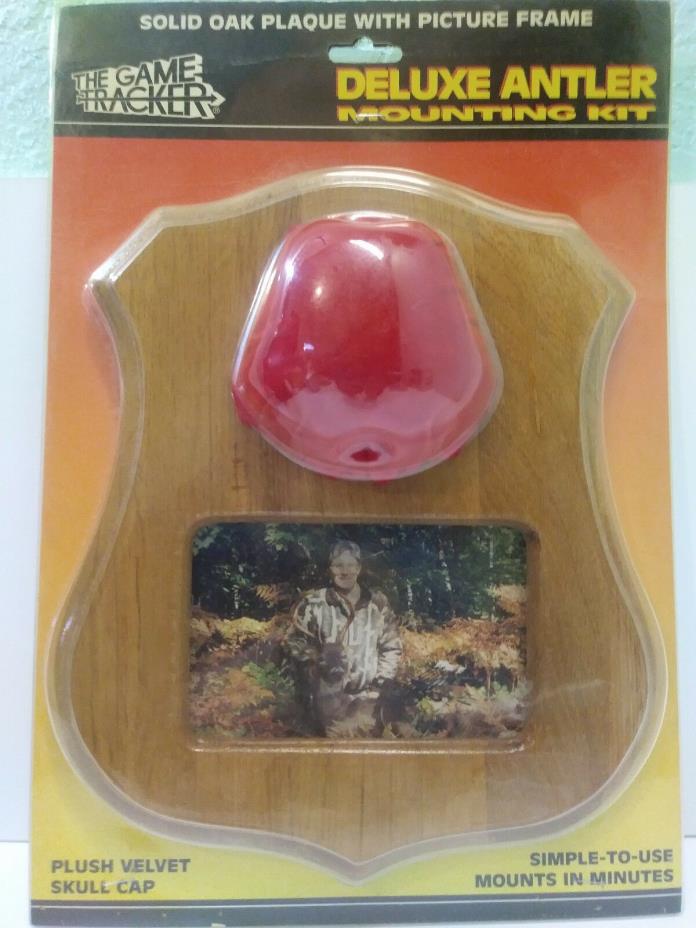 Deluxe Antler Mounting Kit w/Picture Frame By Game Tracker Oak Wood