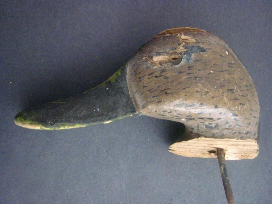 Duck Hunting Decoy Wood Antique Old Vintage..Head..# 96