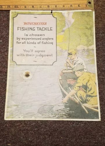 Cardboard Winchester Fishing Tackle Sign