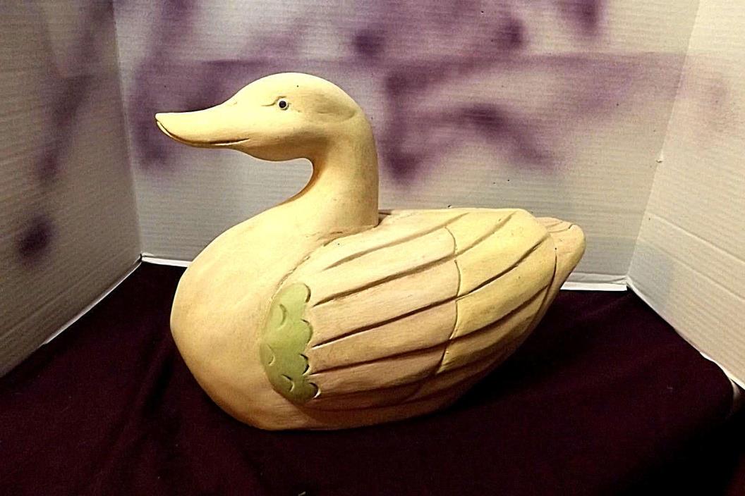 Duck Solid Oak Hand Carved(decoy?) WOODEN DUCK Hand Painted 12