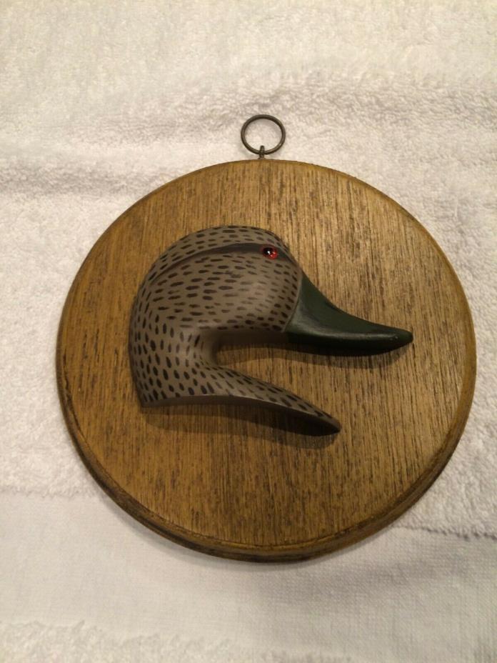 Hand Carved Duck Decoy Plaque Made by John Hendley in CT