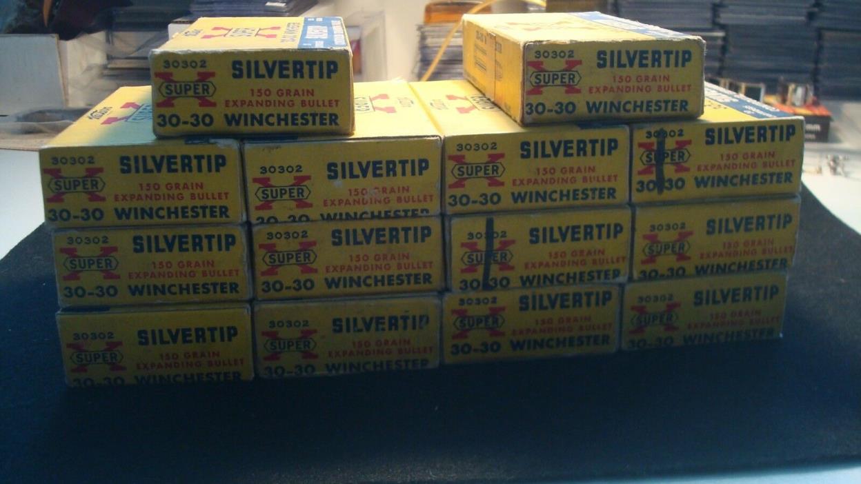 MASSIVE Lot of (14) WESTERN SUPER X WINCHESTER 30-30 Empty Boxes - Silver Tip