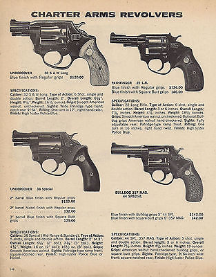 1979 Charter Arms Undercover 32 & 38 Special, Pathfinder, Bulldog Revolver Ad