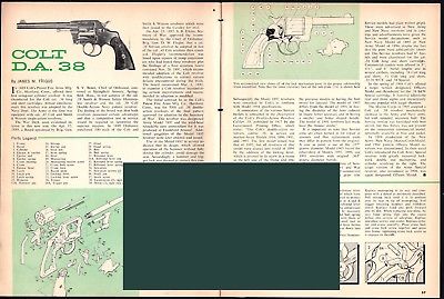 1962 COLT D.A. .38 Revolver Exploded View Parts List 2-page Assembly Article