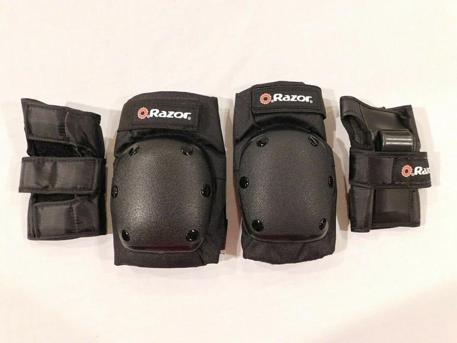 Razor Multi Sport Youth Knee Pads And Wrist Guards - 8+ Black New