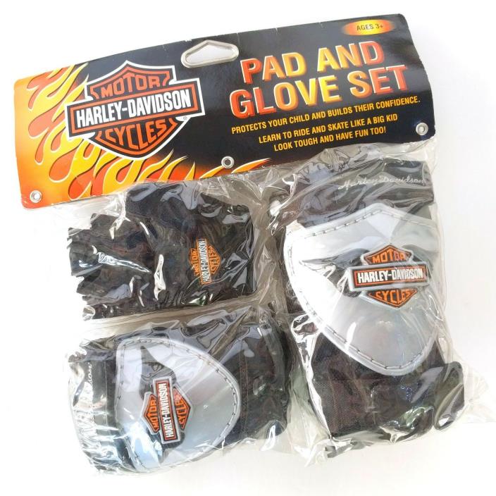 Harley Davidson Knee & Elbow Pad and Glove Skate Set Childs Size Ages 3+