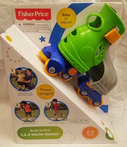 Fisher Price Grow to Pro 1, 2, 3 Inline Skates Adjustable New in Box Best Deal!