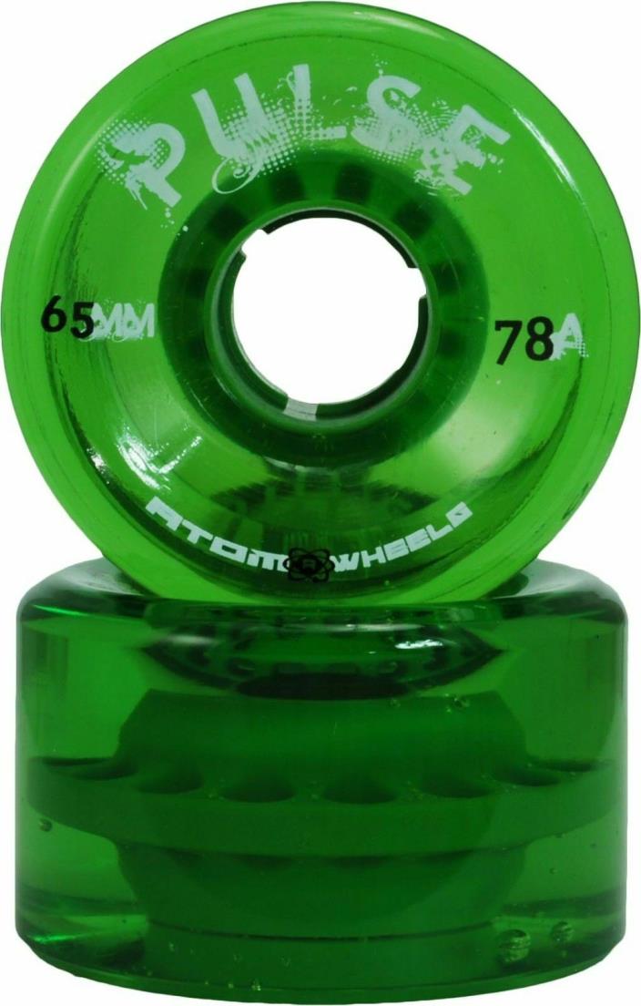 Green Atom Pulse Outdoor Quad Roller Skate Wheels 78A  65mm X 37mm