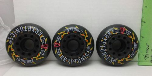3 Kryptonics Rampage 72mm 82A Koncrete Inline Street Ramp Skate Wheels Made USA
