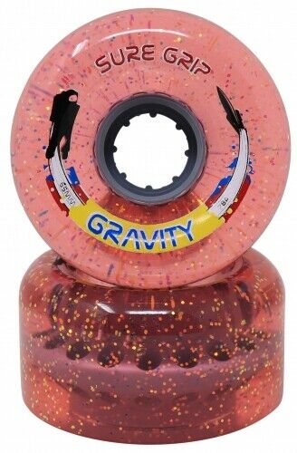 PINK Glitter Gravity Outdoor Roller Skate Wheels 78A  65mm X 35mm