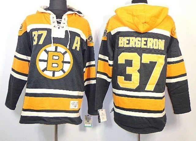 Boston Bruins Black/Gold #37 Bergeron Hoodie Size M  Brand New