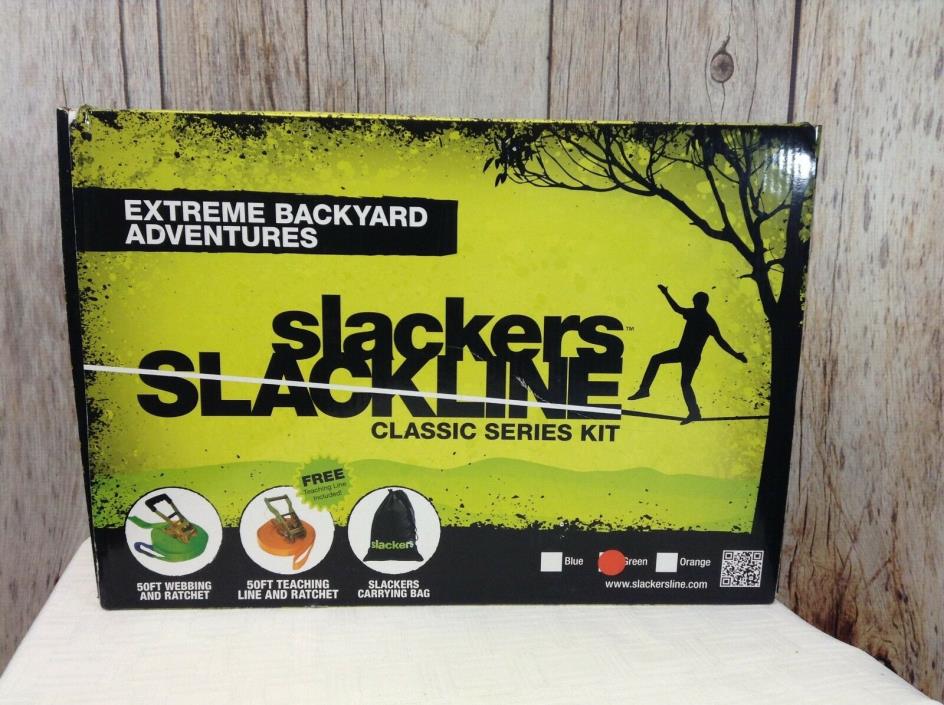 SLACKERS Slackline Classic Series Kit Extreme Backyard Adventures w/box and bag