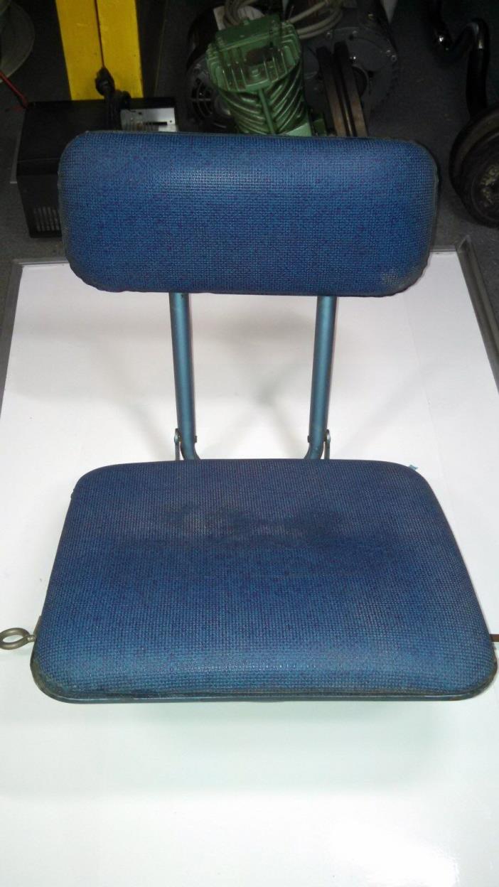 Vintage Blue Folding Swiveling Stadium Bleacher / Boat Seat