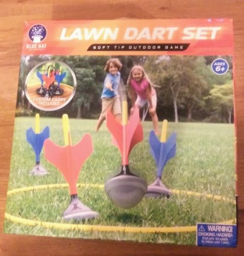 Blue Hat Soft Tip Lawn Dart Game Set, Outdoor Backyard Toy