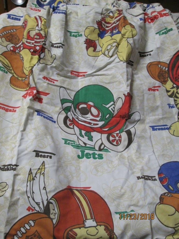 Vintage Sears Roebuck NFL Curtain Panel from the 1970's Browns, Jets, Redskins
