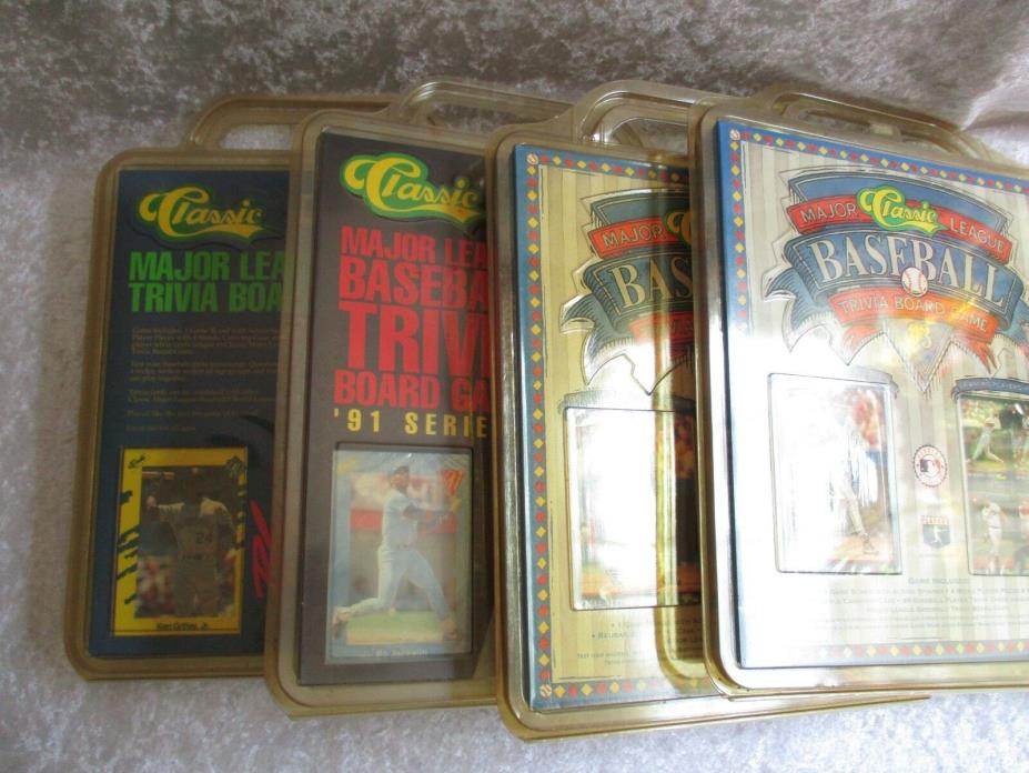 4 Classic Major League Base Ball, Trivia Board Game, 1990-91-93-93 -Still Sealed