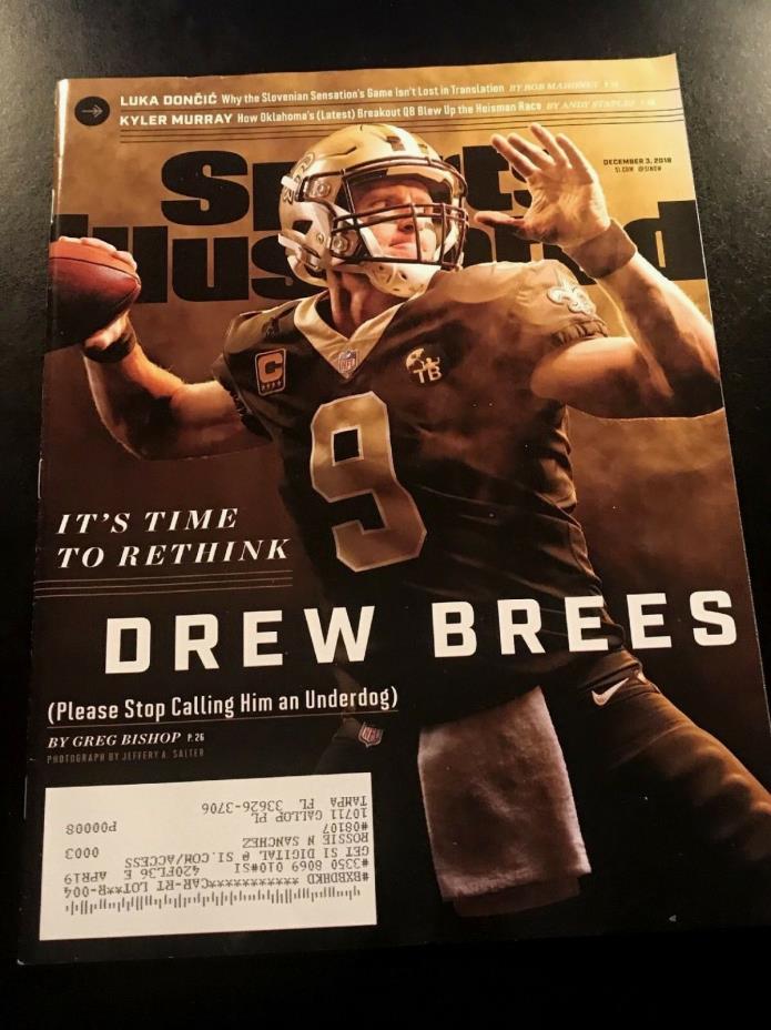 Drew Brees New Orleans Saints 2018 Sports Illustrated Magazine Luka Doncic NBA