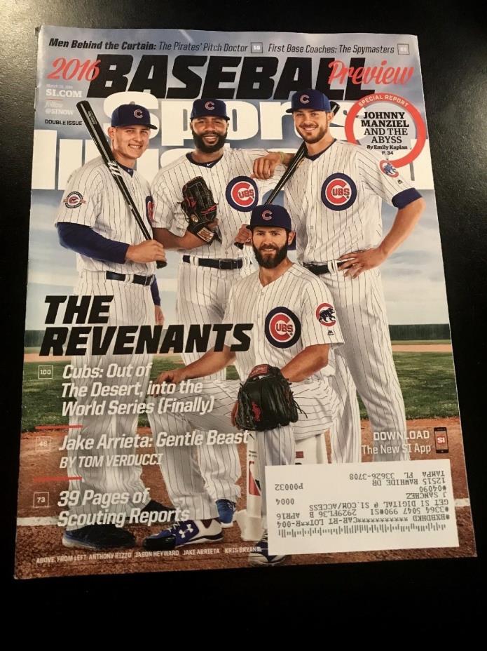 Kris Bryant Chicago Cubs 2016 Sports Illustrated Magazine Jake Arrieta Beltre ML