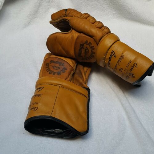 Vintage COOPER WEEKS Professional Hockey Gloves 16 Armadillo Thumb Solid Cowhide
