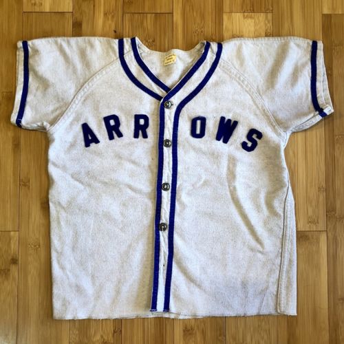 Vintage 50's Childs Boys Flannel Baseball Jersey Uniform Top General Athletic