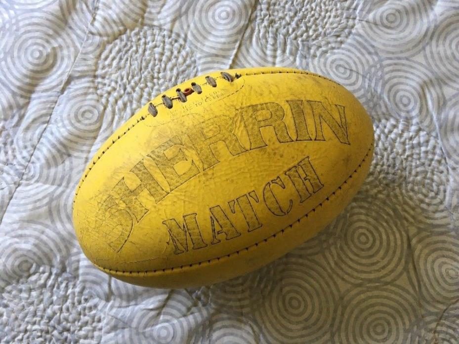 Vintage TW Sherrin Match Rugby Game Ball AFL Football Yellow Leather Australia