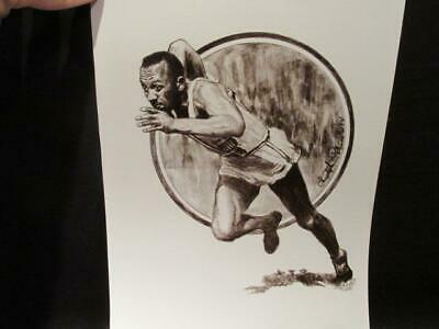 Jesse Owens Pencil Drawing Print Champions Magazine 1994 Christopher Paluso
