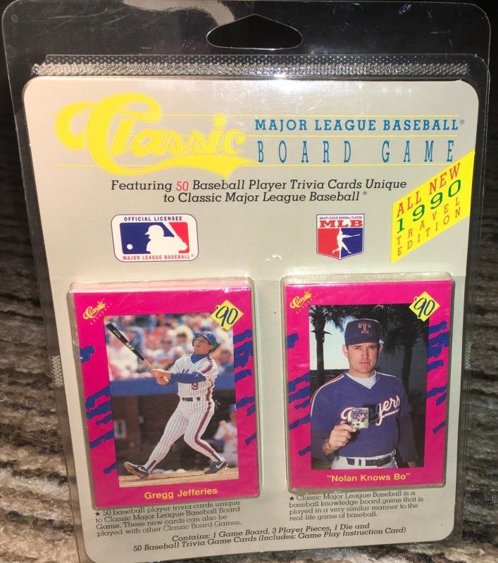 1990 Sealed Classic MLB BASEBALL BOARD GAME Travel Ed. Jefferies Ryan 50 Cards !