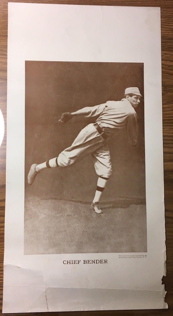 1915 Baseball Magazine Premium M113 Sepia 10” x 20” Poster CHIEF BENDER A’s HOF