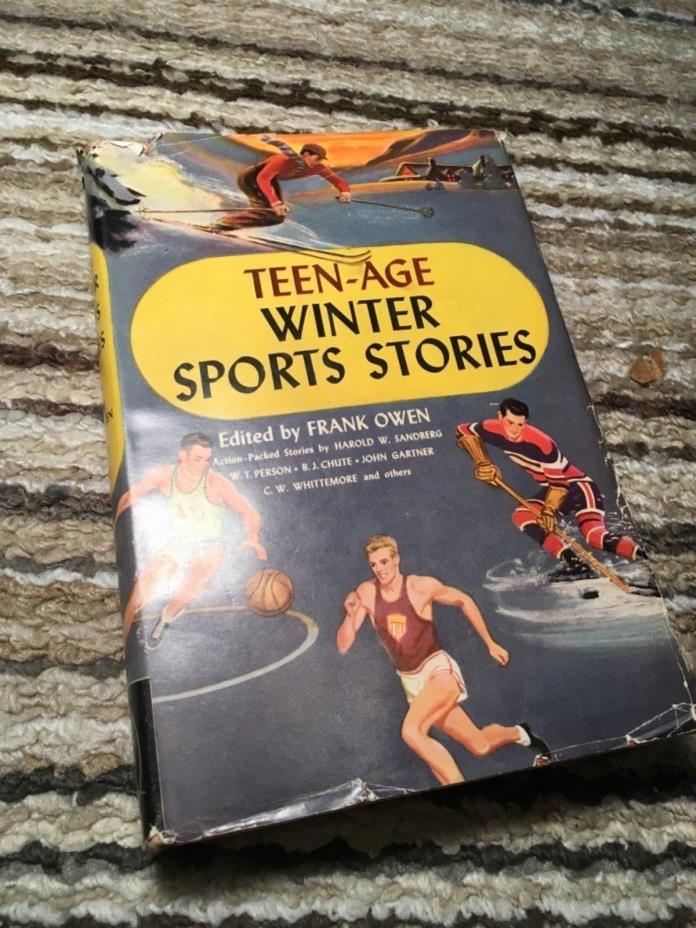 1949 Teen-Age Winter Sports Stories Frank Owen Grosset Dunlap Hockey Basketball