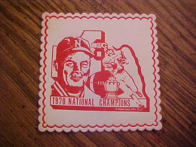 1970 National Champions NEBRASKA FOOTBALL Paper Coasters